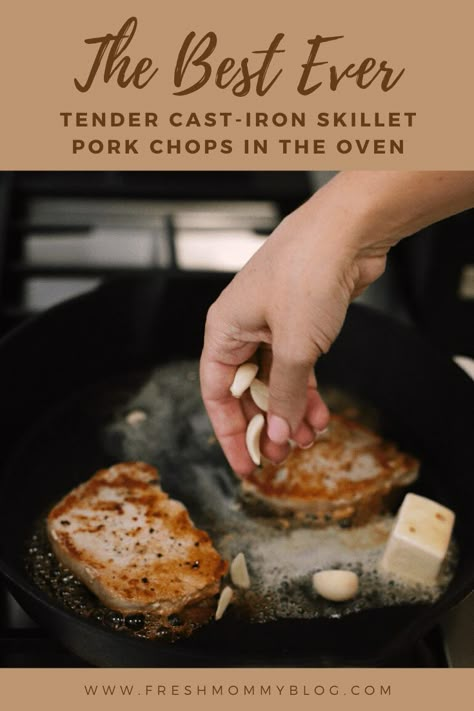 How To Cook Tender Skillet Pork Chops in the Oven - When it comes to pork, nothing is more versatile than a good, thick boneless chop. Pork Chop On Cast Iron Skillet, How To Make Thick Pork Chops Tender, Easy Skillet Pork Chops, Cast Iron Skillet Recipes Porkchops, Pork Chops In A Cast Iron Skillet, Pork Chops In The Oven Cast Iron Skillet, How To Cook Juicy Pork Chops, Pork Chops Cast Iron Skillet, Thick Pork Chop Recipe