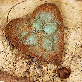 Mark Montano: Cardboard and Hot Glue Rusty Valentine Hearts Valentine Artwork, Rustic Hearts, Primitive Valentine, Handmade Vintage Metal Heart Necklace, Tin Hearts Diy, Vintage Metal Heart Necklace For Valentine's Day, Mexican Tin Hearts, Rustic Valentine Decor, Primitive Valentine Decor