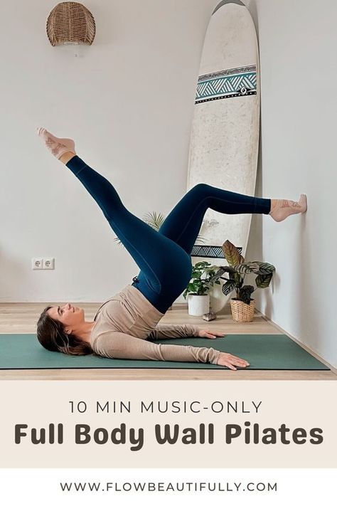 Join me for this full-body workout you can do in the comfort of your home! In this 10-minute routine, we'll use the wall to add more difficulty to our Pilates exercises, making them more challenging and effective. This is a no-talking, only-music workout, so you can get into the zone. And if you're looking for more detailed instructions, remember to check out my two other Wall Pilates videos. So, what are you waiting for? Grab a mat, and let's begin our journey to a healthier & stronger body! Pilates Workout At Home, Full Body Pilates, Wall Pilates Workout, Full Body Pilates Workout, Beginner Pilates Workout, Pilates Workout Plan, Wall Pilates, Pilates Workout Routine, Pilates Challenge