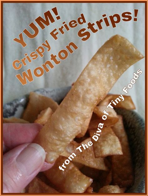 Egg Soup Recipe, How To Make Wontons, Sweet And Sour Soup, Fried Wonton, Wonton Chips, Crispy Wonton, Tiny Foods, Fried Wontons, Crispy Chips