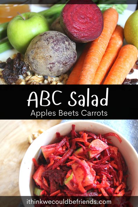 This Apple Beet Carrot Salad is quick and easy, great for potlucks and packed with nutrition! #salad #potlucks #summerrecipe #beets #carrots #apples #glutenfree #dairyfree #liverlove Beet Carrot Salad, Raw Beet Salad, Beet And Carrot Salad, Salad With Apples, Beetroot Recipes, Carrot Salad Recipes, Beet Salad Recipes, Raw Beets, Fresh Salad Recipes