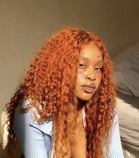 Curly Dark Orange Hair, Burnt Orange Curly Hair, Curly Orange Hair, Orange Dyed Curly Hair, Ginger Orange Curly Wig, Curly Orange Hair Aesthetic, Pretty Red Hair, Black Wedding Hairstyles, Dyed Curly Hair