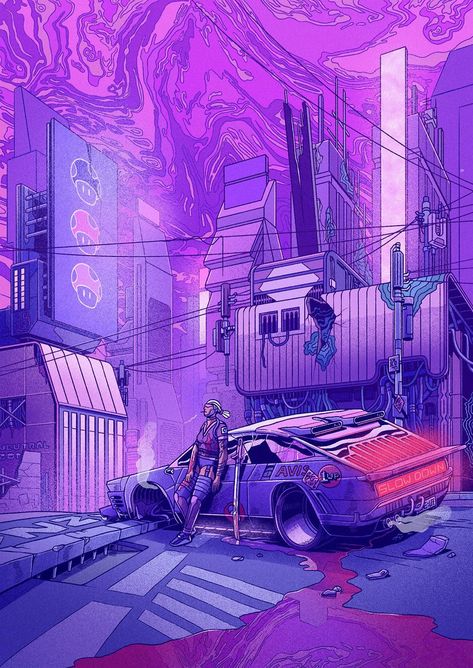 City Background, Graffiti Style Art, Cyberpunk City, Arte Cyberpunk, Night Scenery, Futuristic City, Cyberpunk Art, Digital Art Anime, Digital Art Illustration