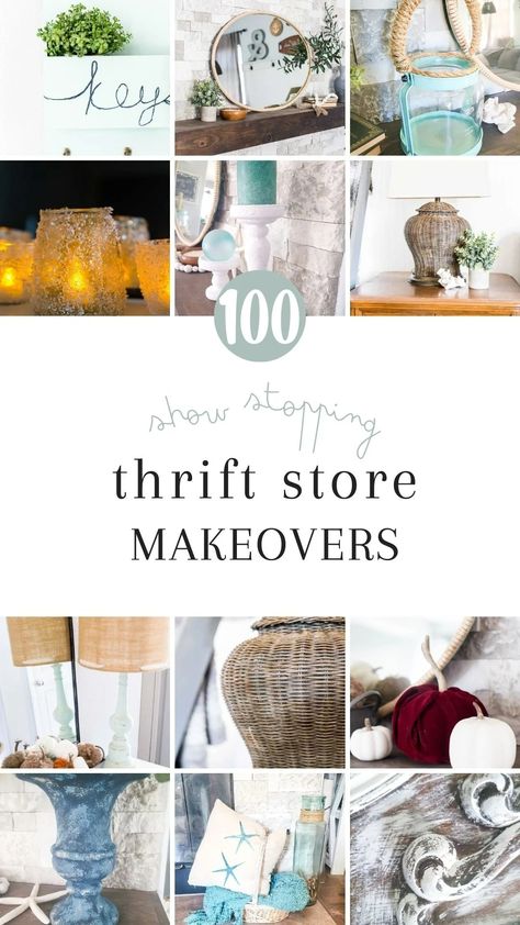 Over 100 unique thrift store projects, great ideas to add some upcycled DIY projects to your home decor that are budget friendly! Rustic Home Decor Diy Ideas, Upcycled Diy Projects, Thrift Store Decor Makeover, Upcycle Ideas For The Home, Diy Thrift Store Finds, Goodwill Upcycle Decor Diy Projects, Thrifted Upcycle Decor, Thrift Store Upcycle Decor Diy Projects, Thrift Store Makeover Ideas Before After