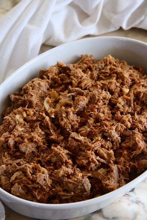 Odilias Pork Tamale Filling — Y Delicacies Pork Tamale Meat Recipe, Meat For Tamales Pork, Tex Mex Tamales, Pork For Tamales Crock Pot, Tamale Pork Filling, Tamale Meat Recipe Pork, Pork Tamale Filling, Pork For Tamales, Tamale Filling Recipe