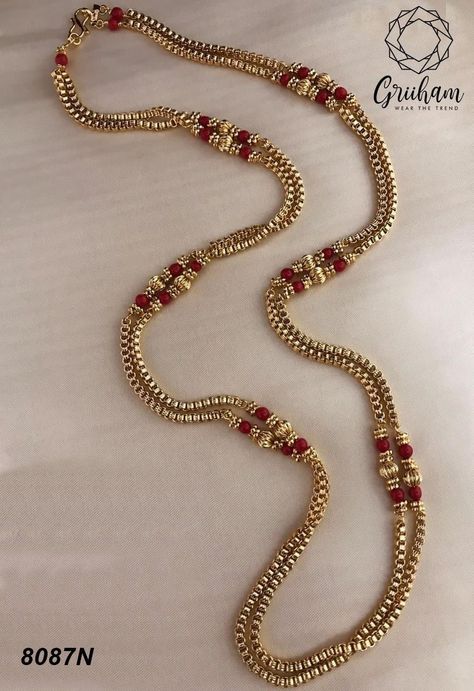 griiham__jewels . How to purchase ? . Buy now at 1445/- https://www.griiham.in/products/copy-of-1-gm-microgold-plating-black-bead-mangalya-chain-30-inches-8088n . whats up 70220 03681 . To Join Whats up Group - https://chat.whatsapp.com/KPUiahwylYm9QdgMtP49jk . Link posted in our bio/ kindly dm for link . For More Collections - www.griiham.in #jewellery #chains #redcoralchain #2layer #beads Mangalya Chain Designs Gold, Bridal Makeup Images, Makeup Images, Indian Jewelry Earrings, Black Gold Chain, Gold Chain Design, Gold Fashion Necklace, Layered Chains, Gold Necklace Designs