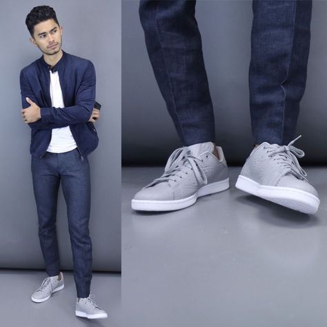 Jose Zuniga, Contrast Outfit, Teaching Mens Fashion, Mens Fashion Sneakers, Mens Fashion Essentials, Sneakers Outfit Men, Styling Outfits, Blazer Outfits Men, Navy Trousers