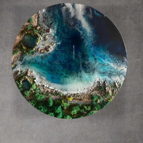 Ocean Pour Resin, River Resin Art, Ocean Epoxy Resin Art, Epoxy Ocean Art, Epoxy Resin Art Painting, Epoxy Resin Wall Art, Epoxy Wall Art, Sea Resin, Art On Wall