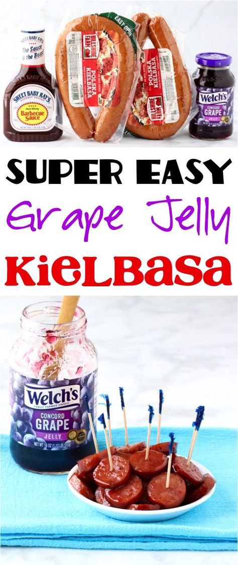 Crockpot Kielbasa, Kielbasa Crockpot, Kielbasa Appetizer, Kielbasa Recipe, Best Crockpot, Crockpot Appetizers, Kielbasa Recipes, Holiday Appetizers Easy, 3 Ingredient Recipes