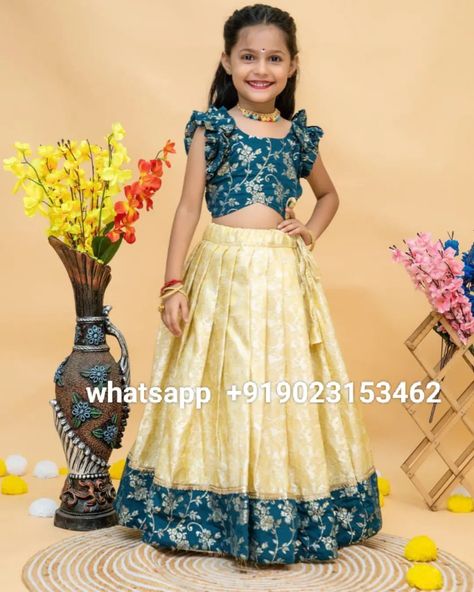 Price: 2649/-❣️ whatsapp us on +919023153462✔️ Viscose Weaving With Beautiful Work South Indian Traditional Festival Wear Kids Lehenga #ViscoseWeaving #SouthIndianFashion #TraditionalFestivalWear #Kids lehenga #DesignerKidsWear #EthnicWear #FestivalFashion #SouthIndianKids #LehengaCholi #TraditionalKidsWear #ElegantKidsFashion #ViscoseLehenga #IndianEthnicWear #KidsFestivalAttire #BeautifulLehenga #IndianKidsFashion #KidsEthnicFashion #FestivalLehenga #WeavingArt #KidsWearDesign Pattu Langa, Designer Kids Wear, Pattu Pavadai, Traditional Festival, Festival Attire, Kids Lehenga, Kids Fashion Dress, Weaving Art, Indian Traditional