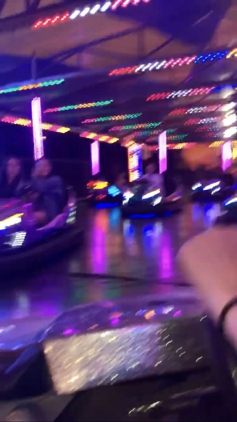 Bumper cars on a late summer night Amusement Park At Night Aesthetic, Amusement Parks Aesthetic, Night Carnival Aesthetic, Theme Park Aesthetic Night, Fun Park Aesthetic, Bumper Cars Aesthetic, Amusement Park Aesthetic Night, Amusment Parks Aesthetic, Luna Park Aesthetic