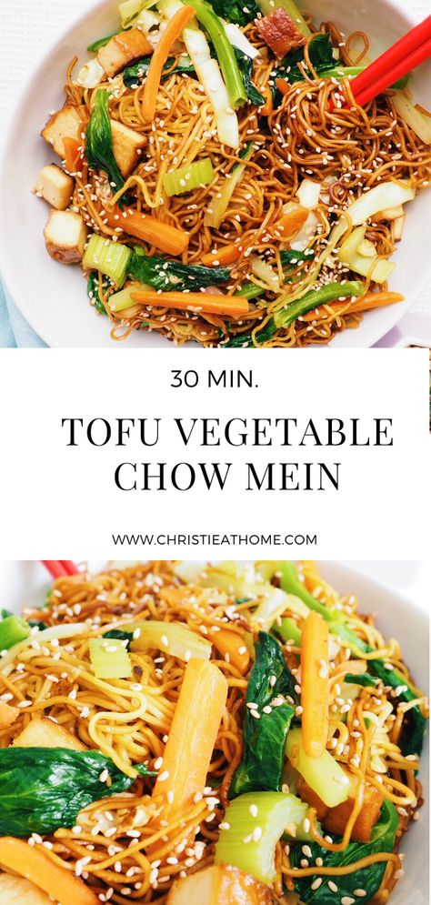 Tofu Chow Mein, Tofu Lo Mein Recipe, Vegetarian Chow Mein Recipe, Chow Mein Recipe Vegetable, Chinese Pasta, Vegan Chow Mein, Mi Xao, Vegetarian Noodles Recipes, Vegetable Chow Mein