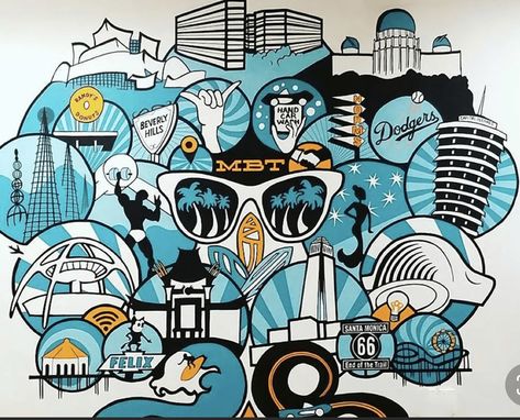 City Murals, City Mural, Sign Painter, Beach Mural, Painting Mural, Mural Paintings, Mural Artist, School Murals, Artist Wall