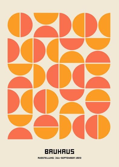 Bauhaus Art, Bauhaus Poster, The Bauhaus, Bauhaus Design, Philadelphia Museum Of Art, Poster Poster, Exhibition Poster, Shades Of Orange, Posters And Prints