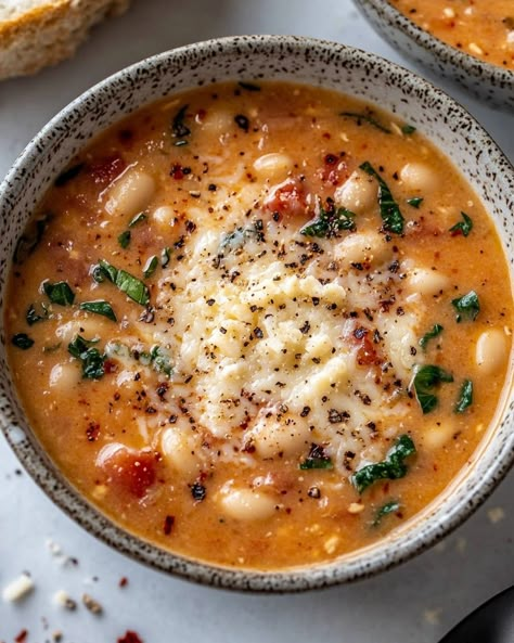 Tomato Bean Soup, Tuscano Soup, Cannellini Bean Soup, Canellini Beans, Cannellini Beans Soup, Cannellini Beans Recipes, Bean And Bacon Soup, Cannellini Bean, Tomato Dishes