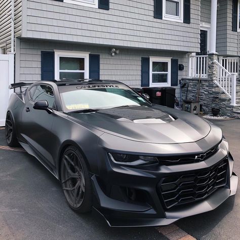 Satin Black Car Wrap, Wrapped Camaro, Satin Black Car, Camaro Zl1 Black, Widebody Mustang, Camaro Black, Chevy Camaro Zl1, Blueberry Cookies, Camaro Car