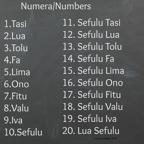 Numbers in Samoan Samoan Words And Meaning, Fiji Quotes, Samoan Quotes, Samoan Language, Playlists Ideas, Tongan Culture, Samoan Culture, Hawaiian Language, Maori Culture