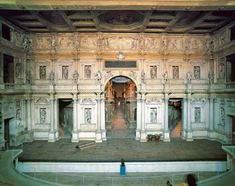 Western theatre - Medieval theatre | art | Britannica.com Medieval Theater, Medieval Theatre, Palladian Architecture, Theatre Building, Theater Architecture, Vicenza Italy, Andrea Palladio, Theatre Stage, Theatre Design