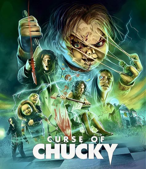 Bride Of Chucky Poster, Chucky Poster, Curse Of Chucky, Chucky Movies, Chucky Horror Movie, Play Poster, Childs Play Chucky, Bride Of Chucky, Spooky Movies