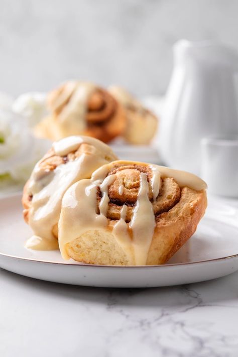 Protein Cinnamon Rolls (Taste Just Like Regular Ones!) Protein Cinnamon Rolls Healthy, High Protein Cinnamon Rolls, Protein Cinnamon Rolls, Brownies And Cookies, Protein Dessert Recipes, Soft Rolls, Protein Ice Cream Recipe, Protein Muffin Recipes, Cinnamon Roll Icing