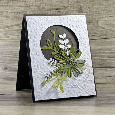 Floral Card Ideas, Sizzix Christmas Cards Ideas, Embossing Cards Ideas, Diy Cards With Flowers, Ephemera Cards, Sizzix Cards, Daisy Cards, Graphic Floral, 카드 디자인