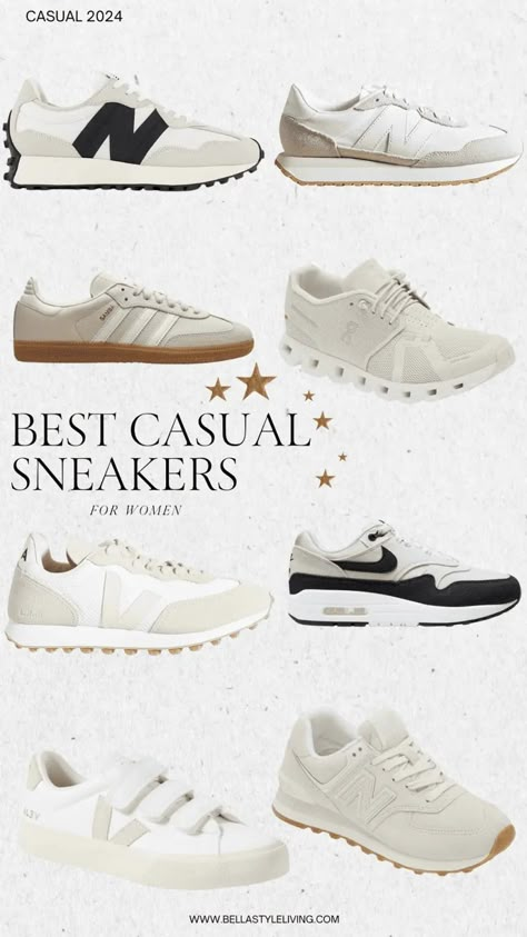 Top Trending Sneakers for Women to Wear in 2024 | Bella Style Living Popular Women Shoes, Trendy Women Sneaker, Spring Outfits 2024 With Sneakers, It Girl Shoes 2024, Cutest Sneakers Women, Women Footwear Casual, Trendy Shoes 2024 Women, Spring Shoes 2024 Women, Sneakers Spring Summer 2024