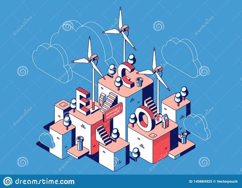 Wind Power Diy, Isometric Animation, Wind Mill, 3d Isometric, Mexican Culture Art, Energy Activities, Isometric Drawing, Eco City, City Vector