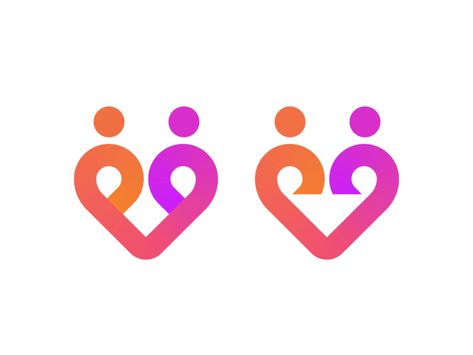 Couple / Relationship / Heart Logo Explorations (Unused) by Mihai Dolganiuc on Dribbble Cardiology Logo, Pub Logo, Logo Design Health, K Logos, Love Logo, Care Logo, Healing Heart, Couple Relationship, Heart Logo