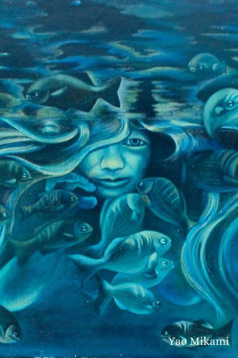 Marmeid painting. Enviromental art. Bring awareness about ocean. Ocean theme to share care to who lives under the water. Under The Surface Art, Beachy Art Painting, Sealife Gcse Art, Under The Ocean Painting, Ocean Theme Painting, Under Water Painting, Under Water Art, Sea Drawings, Manifestation 2023