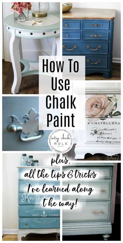 Learn how to chalk paint furniture (and more because it's not just for furniture!) with all my best tips  tricks I've learned over the last 8 years! artsychicksrule.com #howtochalkpaintfurniture #howtousechalkpaint #chalkpaintingfurniture #chalkpaintforfurniture #chalkpainttutorial Dry Painting, How To Chalk Paint, Chalk Paint Furniture Diy, Furniture Remodeling, Painted Cabinets, Furniture Painting Techniques, Apartment Decoration, Diy Chalk Paint, Chalk Painting