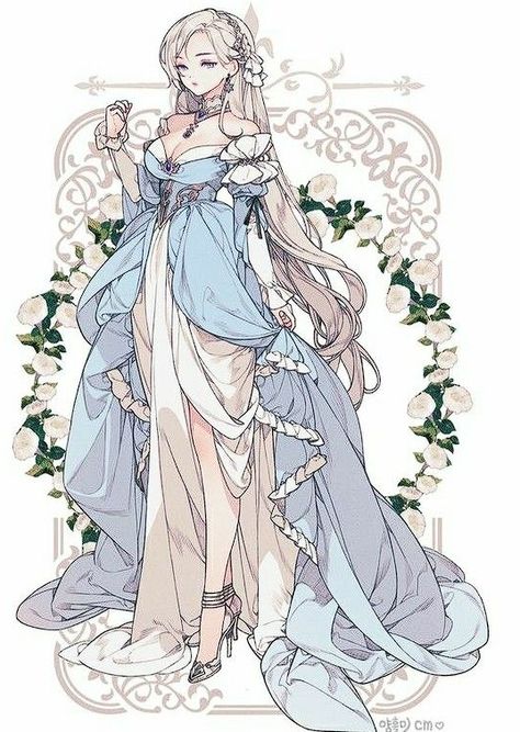 Princess Dress Art, Princess Oc Art, Princess Dress Drawing, Anime Princess Dress, Princess Oc, Charmmy Kitty, Arte Inspo, Anime Princess, Dessin Adorable