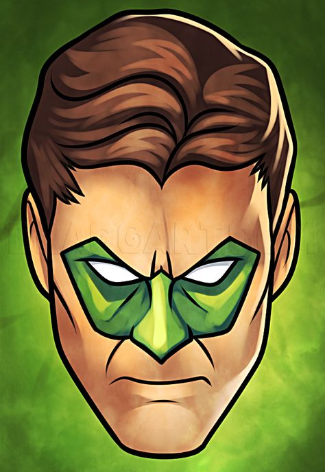 Green Lantern Drawing, Square Jawline, Lantern Drawing, Simple Face Drawing, Justice League Characters, Easy Step By Step Drawing, Hal Jordan, Lantern Head, Head Drawing