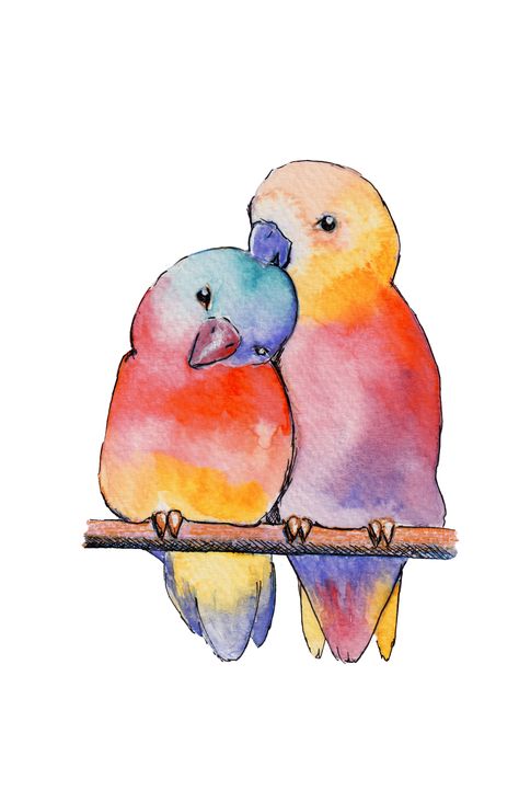 Painted these #colorfull #lovebirs after I recieved an #upcrate #artsuppliesbox this cute #birds are the results. I like them so much I decided to share them with the world. they are one of my #redbubble projects Lovebirds Drawing, Love Birds Watercolor, Lovebird Painting, Love Bird Watercolor, Love Birds Painting Watercolour, Lovebirds Art, Love Birds Canvas Painting, Love Birds Painting, Art N Craft