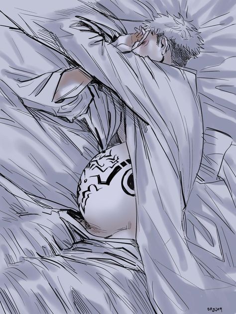 Jjk Mpreg, Pregnant Pose Reference, Omegaverse Mpreg Birth, In Bed Reference, Mpreg Art, Mpreg Manga, Pregnant Character, Pregnant Drawing, Pregnant Art