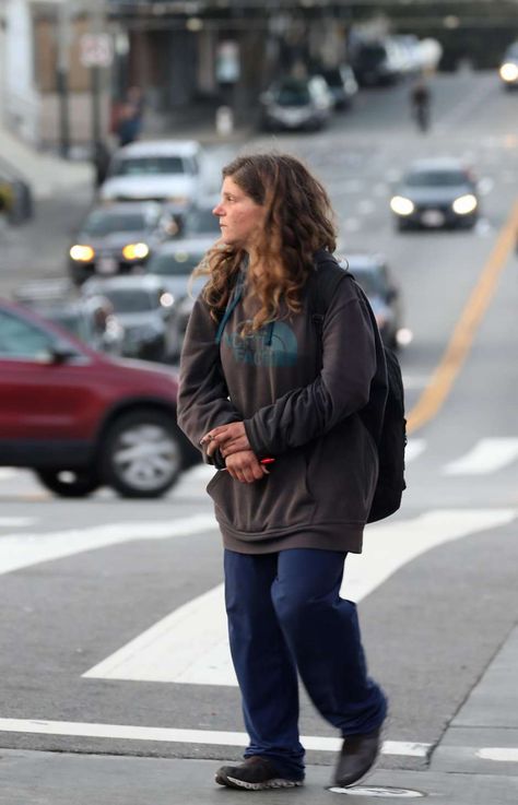 Castro homeless woman known for wandering into traffic is dead. Why couldn't S.F. save her? - SFChronicle.com Homeless Woman Costume, Homeless Man Outfit Aesthetic, Homeless Clothes Aesthetic, Homeless Fashion, Homeless Woman, Homeless Woman Photography, Homelessness Photography, Homeless Clothes, Two Buns