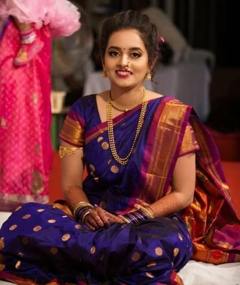 Marathi Paithani Saree, Trending Paithani Sarees, Jewellery On Paithani Saree, Maharashtrian Bride Jewellery Gold, Bridal Paithani Saree, Maharani Paithani Saree, Paithani Look For Wedding, Latest Paithani Sarees, Paithani Saree Traditional Look