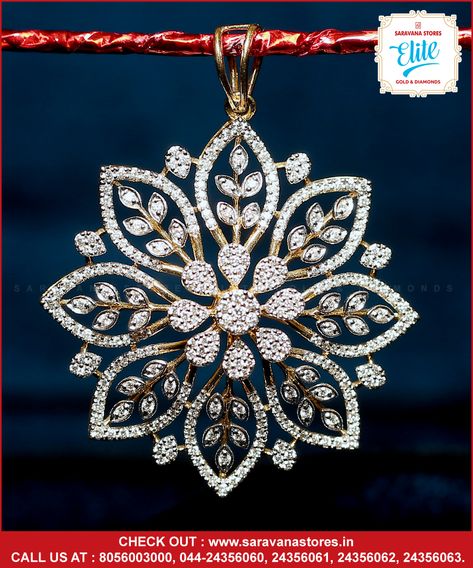 Accessorize in a feminine charm. Adorn a gracious sparkling diamond pendant for your significant occasions. #diamondpendant Check out : www.saravanastores.in Call us at : 8056003000, 044-24356060, 6061, 044-24356062, 044-24356063 #diamondpendantdesign #diamondpendantmodels #diamondpendantcollection #diamondpendantset #saravana #saravanaelite #saravanadiamond #diamonds #diamondring #engagementnecklace #necklace #weddingnecklace #jewellery #finejewelry #SaravanaStoresEliteDiamonds Round Diamond Pendant Design, Big Diamond Pendant, Unique Diamond Pendant, Pendent Design, Mens Diamond Jewelry, Unique Wedding Jewelry, Diamond Pendant Jewelry, Round Diamond Pendant, Diamond Locket