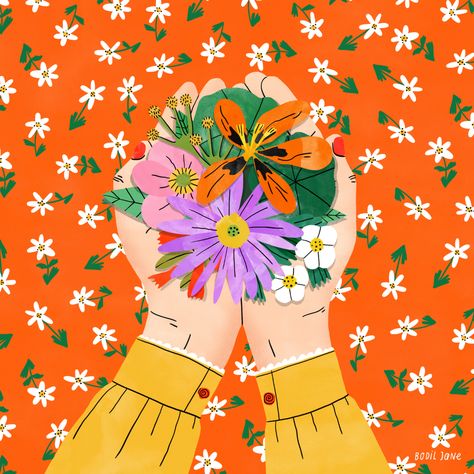 Bodil Jane, Spring Flower Art, Ocean Illustration, Frida Art, Spring Illustration, Happy Spring, Art And Illustration, Arte Floral, Flower Images