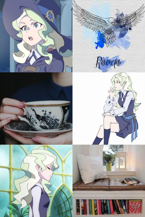 Harry Potter and Little Witch Academia crossover  Cavendish Diana as Ravenclaw Diana Cavendish, My Little Witch Academia, Little Witch Academia, Witch Academia, Anime Aesthetic, Ravenclaw, Anime Kawaii, Witch Hat, Anime Shows