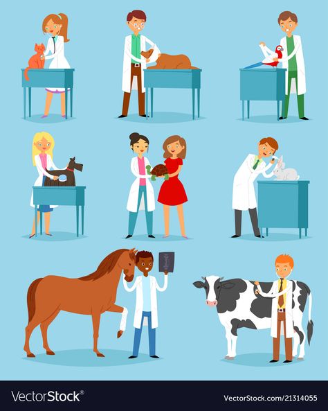 Veterinarian Drawing, Veterinarian Doctor, Doctor Man, Animal Science, Pet Clinic, Vet Clinics, Paint Cards, Dog Illustration, Dog Drawing