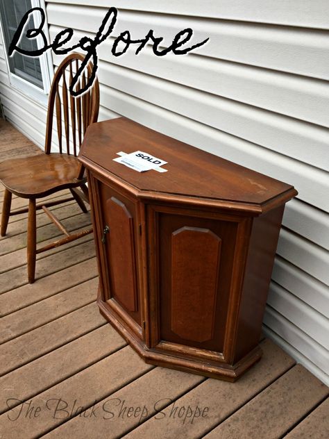 End Tables 2022, Repurposed Small Cabinet, Refurbished Small Cabinet, Vintage Record Cabinet Makeover, Hall Cabinet Makeover, Graywash Furniture, Entryway Cabinet Ideas, Painted Console Cabinet, Buffet Refurbished