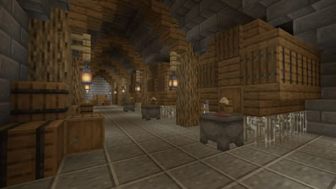 The wine storage of my winery. : Minecraft Minecraft Stronghold Design, Minecraft Wine Cellar, Minecraft Lager, Minecraft Blacksmith Interior, Minecraft Winery, Minecraft Tavern Interior, Minecraft Brewery, Minecraft Blacksmith, Minecraft Elevator