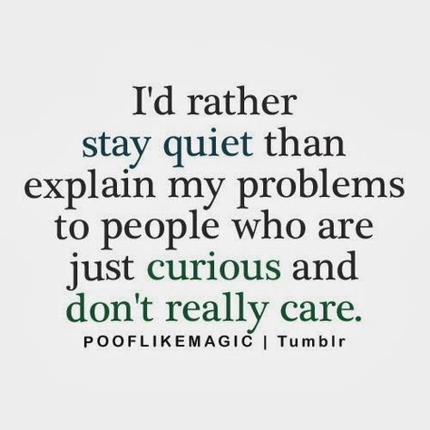 I'd rather stay quiet than explain my problems to people who are just curious and don't really care Quiet People, Life Quotes Love, Intp, Infp, A Quote, Infj, True Words, Great Quotes, Beautiful Words