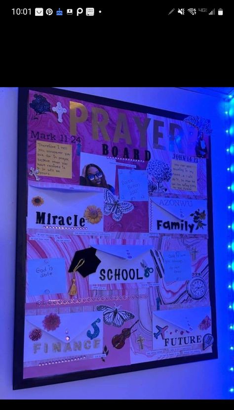 Prayer Boards With Envelopes, Prayer Board Supplies, Prayer Board Ideas Creative Christian, Prayer Border Ideas, Prayer Board Party Ideas, How To Make A Prayer Board, Pray Board Ideas, Prayer Board Ideas Aesthetic, Prayer Vision Board Ideas