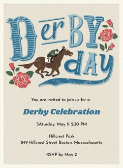 Kentucky Derby Invitations - Free & Premium | Evite Derby Day Party, Kentucky Derby Invitations, Derby Invitations, Evite Invitations, Run For The Roses, Party Planning Ideas, Kentucky Derby Party, Viewing Party, You're Invited