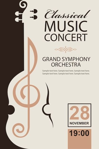 Classical Music Concert, Music Concert Poster, Violin Image, Classical Music Poster, Orchestra Concerts, Concert Poster Design, Cd Design, Music Concert Posters, Music Flyer