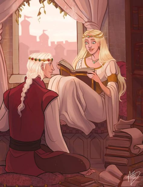 Jaehaerys and Alysanne; Happy Valentine's Day! Jaehaerys And Alysanne, Alysanne Targaryen, Targaryen Art, Asoiaf Art, Tolkien Art, Targaryen Aesthetic, Gra O Tron, Game Of Thrones Art, Valar Morghulis