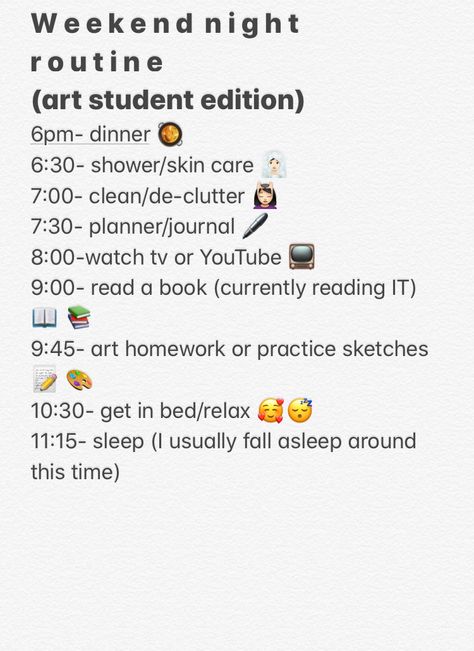 Night routine of a high school visual arts student 🎭 🎨 Weekend Night Routine, Night Routines, Weekend Night, Shower Skin Care, Night Routine, Journal Planner, Student Art, Visual Arts, Homework