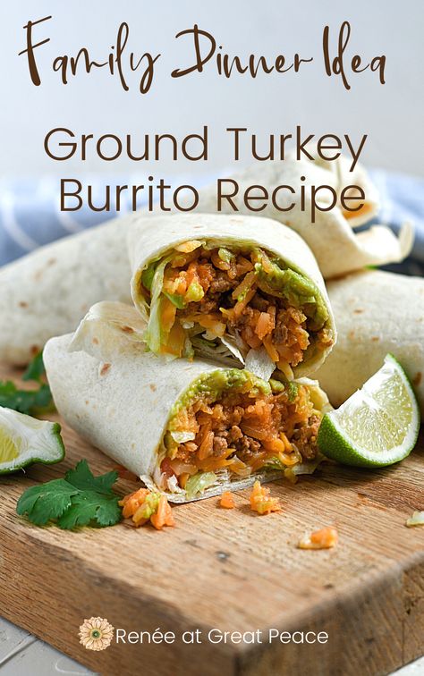 Healthy Turkey Burritos, Ground Turkey Burrito, Mexican Ground Turkey Recipes, Protein Turkey Wraps, Ground Turkey Wraps Tortillas, Ground Turkey Wraps, Low Calorie High Protein Meals Ground Turkey, Healthy Ground Turkey Enchiladas, Turkey Burrito Recipe