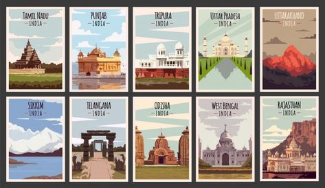 Urban Art Painting, Watercolor Indian, Independence Day Poster, India Poster, Independence Day Background, India Independence, Vector Poster, Retro Posters, Tourism Poster